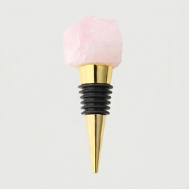 Wine Stopper, Raw Crystal Bottle Stopper, Amethyst & Quartz, Gold or Silver