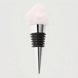 Wine Stopper, Raw Crystal Bottle Stopper, Amethyst & Quartz, Gold or Silver