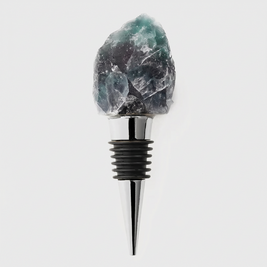 Wine Stopper, Raw Crystal Bottle Stopper, Amethyst & Quartz, Gold or Silver