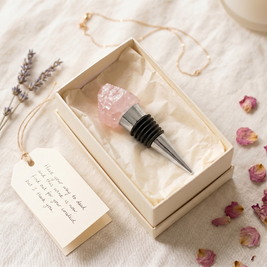 Wine Stopper, Raw Crystal Bottle Stopper, Amethyst & Quartz, Gold or Silver