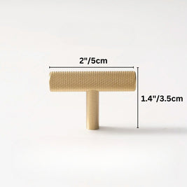 Cross-Knurled Brass Cabinet Knobs & Drawer Pulls, Modern Wardrobe & Kitchen Hardware, Three Finishes, Set of 2, 2-10in