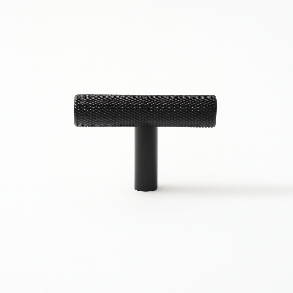 Cross-Knurled Brass Cabinet Knobs & Drawer Pulls, Modern Wardrobe & Kitchen Hardware, Three Finishes, Set of 2, 2-10in