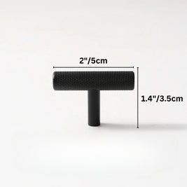 Cross-Knurled Brass Cabinet Knobs & Drawer Pulls, Modern Wardrobe & Kitchen Hardware, Three Finishes, Set of 2, 2-10in