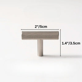 Cross-Knurled Brass Cabinet Knobs & Drawer Pulls, Modern Wardrobe & Kitchen Hardware, Three Finishes, Set of 2, 2-10in