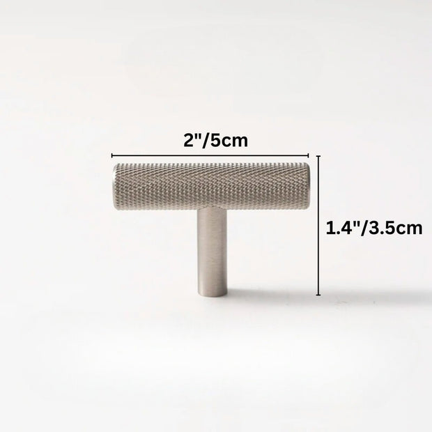 Cross-Knurled Brass Cabinet Knobs & Drawer Pulls, Three Finishes, 2-10in