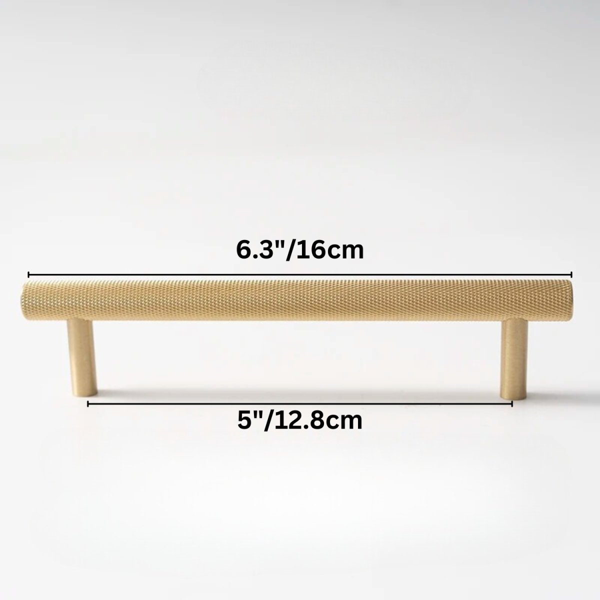 Cross-Knurled Brass Cabinet Knobs & Drawer Pulls, Modern Wardrobe & Kitchen Hardware, Three Finishes, Set of 2, 2-10in