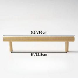 Cross-Knurled Brass Cabinet Knobs & Drawer Pulls, Modern Wardrobe & Kitchen Hardware, Three Finishes, Set of 2, 2-10in