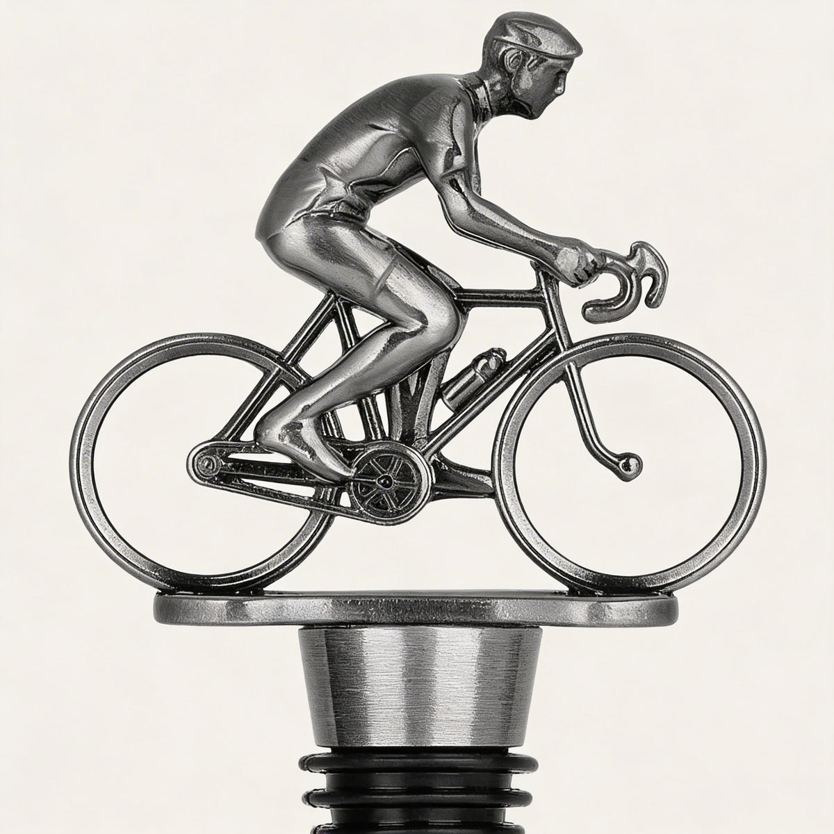 Wine Stopper, Cyclist Bicycle Bottle Stopper, Zinc Alloy, Silver or Bronze