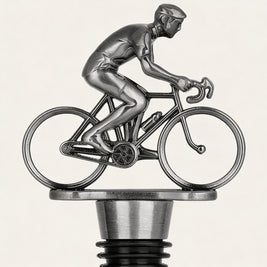 Wine Stopper, Cyclist Bicycle Bottle Stopper, Zinc Alloy, Silver or Bronze