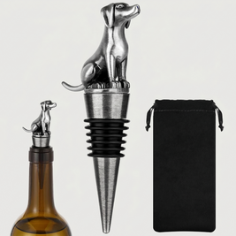 Wine Stopper, Dog Bottle Stopper, Dachshund or Labrador, Silver or Bronze
