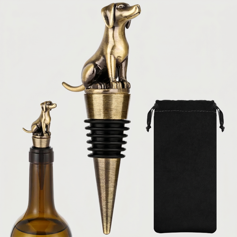 Wine Stopper, Dog Bottle Stopper, Dachshund or Labrador, Silver or Bronze