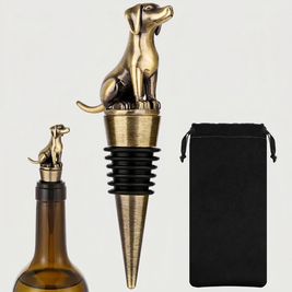 Wine Stopper, Dog Bottle Stopper, Dachshund or Labrador, Silver or Bronze