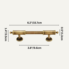 Brushed Brass Cabinet Knobs & Drawer Pulls, Classic Kitchen & Wardrobe Hardware, Decorative End Caps, Set of 2 Pieces, 2.4-12.6in