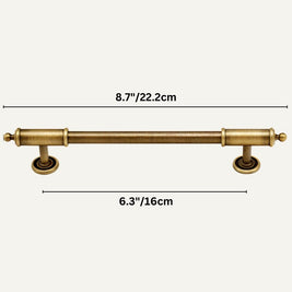 Brushed Brass Cabinet Knobs & Drawer Pulls, Classic Kitchen & Wardrobe Hardware, Decorative End Caps, Set of 2 Pieces, 2.4-12.6in