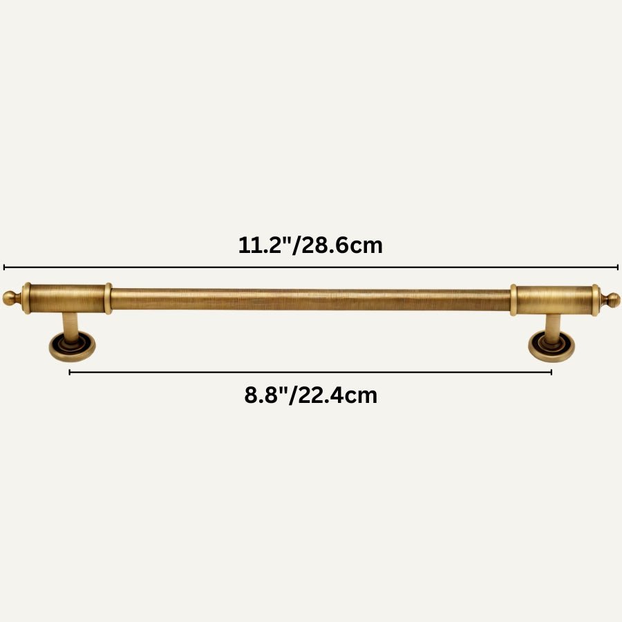 Brushed Brass Cabinet Knobs & Drawer Pulls, Classic Kitchen & Wardrobe Hardware, Decorative End Caps, Set of 2 Pieces, 2.4-12.6in