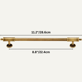 Brushed Brass Cabinet Knobs & Drawer Pulls, Classic Kitchen & Wardrobe Hardware, Decorative End Caps, Set of 2 Pieces, 2.4-12.6in