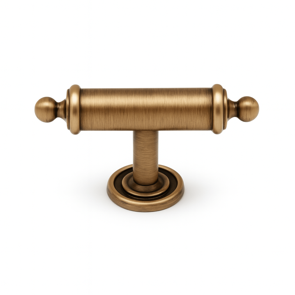 Brushed Brass Cabinet Knobs & Drawer Pulls, Classic Kitchen & Wardrobe Hardware, Decorative End Caps, Set of 2 Pieces, 2.4-12.6in