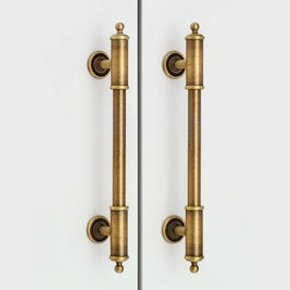 Brushed Brass Cabinet Knobs & Drawer Pulls, Classic Kitchen & Wardrobe Hardware, Decorative End Caps, Set of 2 Pieces, 2.4-12.6in