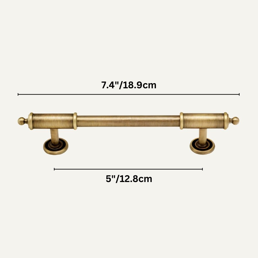 Brushed Brass Cabinet Knobs & Drawer Pulls, Classic Kitchen & Wardrobe Hardware, Decorative End Caps, Set of 2 Pieces, 2.4-12.6in