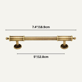 Brushed Brass Cabinet Knobs & Drawer Pulls, Classic Kitchen & Wardrobe Hardware, Decorative End Caps, Set of 2 Pieces, 2.4-12.6in