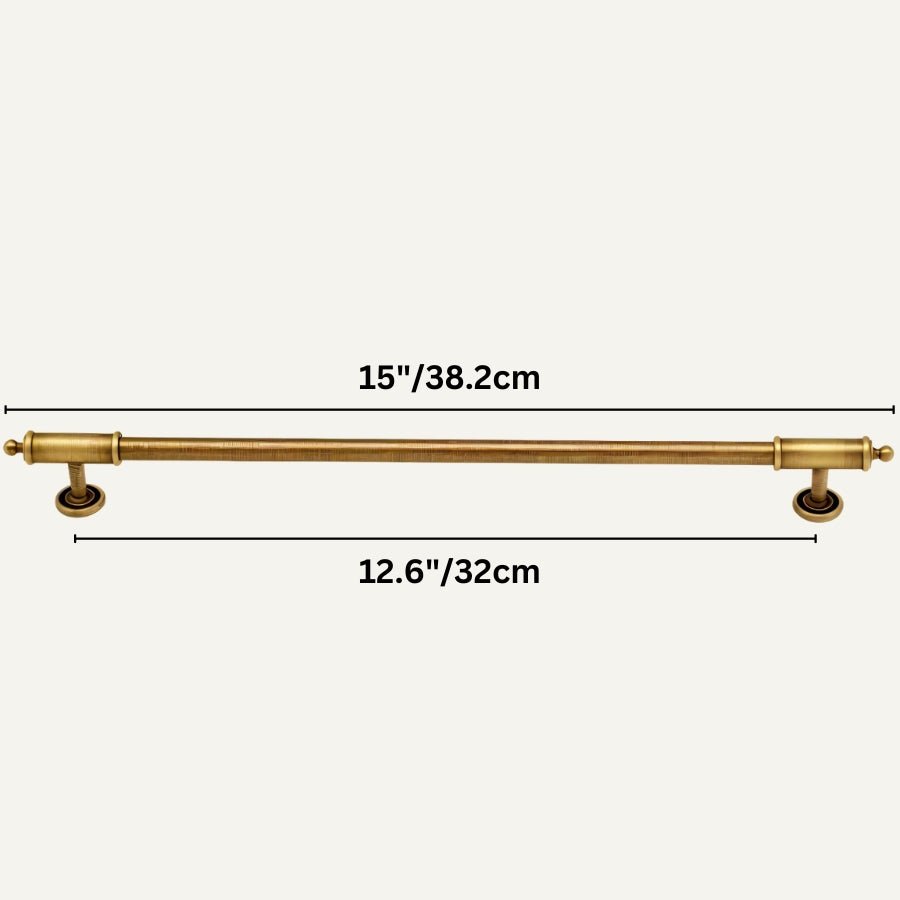Brushed Brass Cabinet Knobs & Drawer Pulls, Classic Kitchen & Wardrobe Hardware, Decorative End Caps, Set of 2 Pieces, 2.4-12.6in