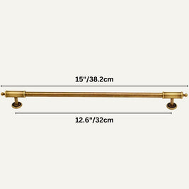Brushed Brass Cabinet Knobs & Drawer Pulls, Classic Kitchen & Wardrobe Hardware, Decorative End Caps, Set of 2 Pieces, 2.4-12.6in