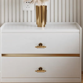 Brushed Brass Cabinet Knobs & Drawer Pulls, Classic Kitchen & Wardrobe Hardware, Decorative End Caps, Set of 2 Pieces, 2.4-12.6in
