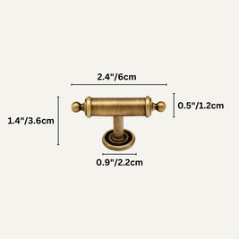Brushed Brass Cabinet Knobs & Drawer Pulls, Classic Kitchen & Wardrobe Hardware, Decorative End Caps, Set of 2 Pieces, 2.4-12.6in