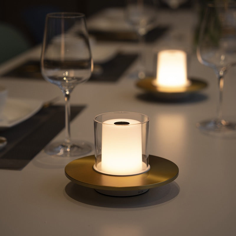 Cordless Candle Lamp, Rechargeable LED Table Lamp, Hand Wave Dimming, 6in