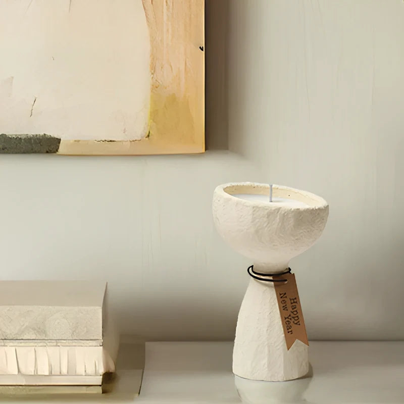 Concrete Candle Holder, Handcast Cement Cup Candle Holder, Nordic, 4 Shapes