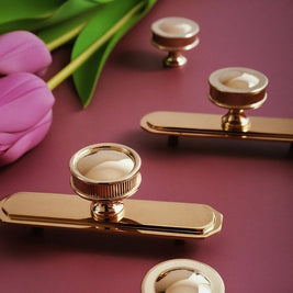Gold-Tone Cabinet Knobs & Pull Bars, Modern Kitchen & Wardrobe Hardware, Two Designs, Set of 2, 1.2-2.7in