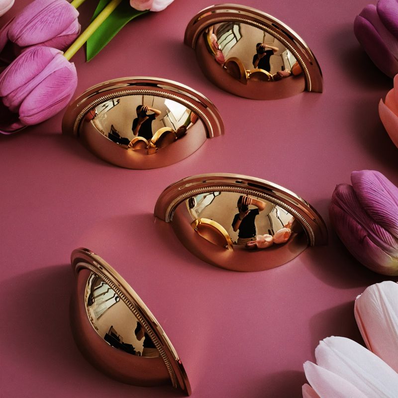 Gold-Tone Cabinet Knobs & Pull Bars, Modern Kitchen & Wardrobe Hardware, Two Designs, Set of 2, 1.2-2.7in