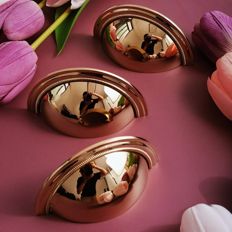 Gold-Tone Cabinet Knobs & Pull Bars, Modern Kitchen & Wardrobe Hardware, Two Designs, Set of 2, 1.2-2.7in