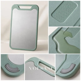 Double Sided Cutting Board with Steel & PP Faces Meat & Produce Kitchen Board Juice Groove and Garlic Grinder 2 Sizes