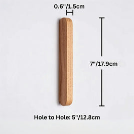 Natural Wood Cabinet Knobs & Drawer Pulls, Modern Kitchen & Dresser Hardware, Semicircle Shape, Set of 2, 1.4-9.8in