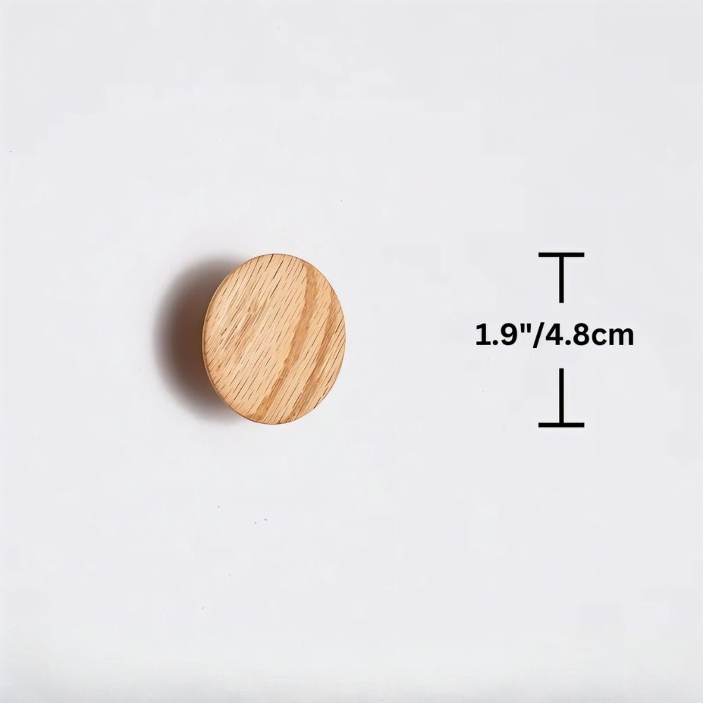 Natural Wood Cabinet Knobs & Drawer Pulls, Modern Kitchen & Dresser Hardware, Semicircle Shape, Set of 2, 1.4-9.8in