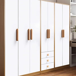 Natural Wood Cabinet Knobs & Drawer Pulls, Modern Kitchen & Dresser Hardware, Semicircle Shape, Set of 2, 1.4-9.8in