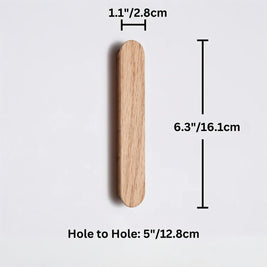 Natural Wood Cabinet Knobs & Drawer Pulls, Modern Kitchen & Dresser Hardware, Semicircle Shape, Set of 2, 1.4-9.8in