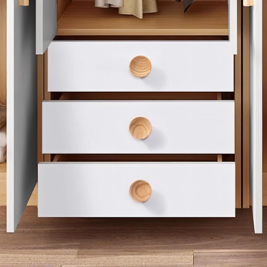 Natural Wood Cabinet Knobs & Drawer Pulls, Modern Kitchen & Dresser Hardware, Semicircle Shape, Set of 2, 1.4-9.8in