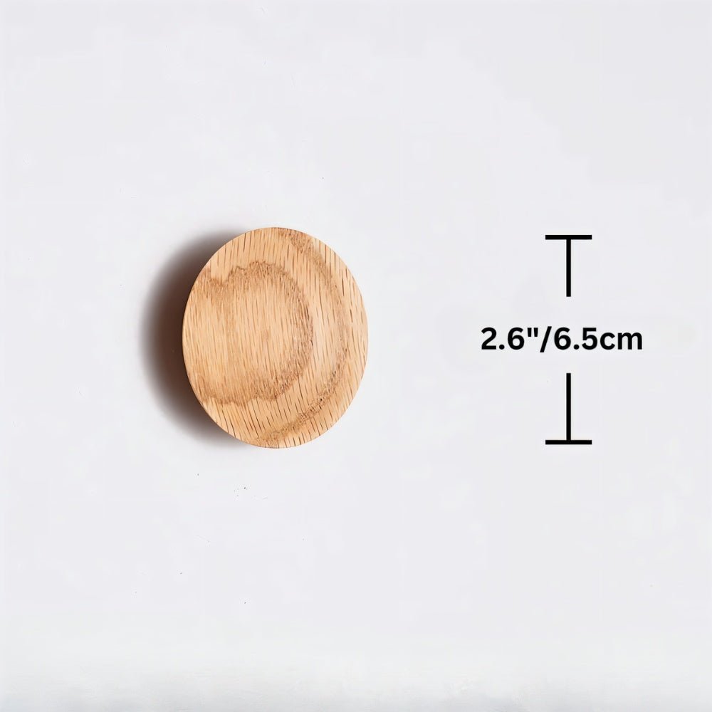 Natural Wood Cabinet Knobs & Drawer Pulls, Modern Kitchen & Dresser Hardware, Semicircle Shape, Set of 2, 1.4-9.8in