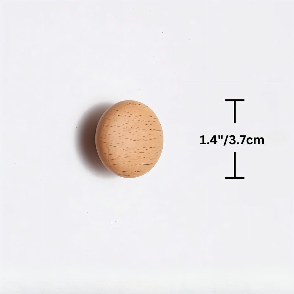 Natural Wood Cabinet Knobs & Drawer Pulls, Modern Kitchen & Dresser Hardware, Semicircle Shape, Set of 2, 1.4-9.8in