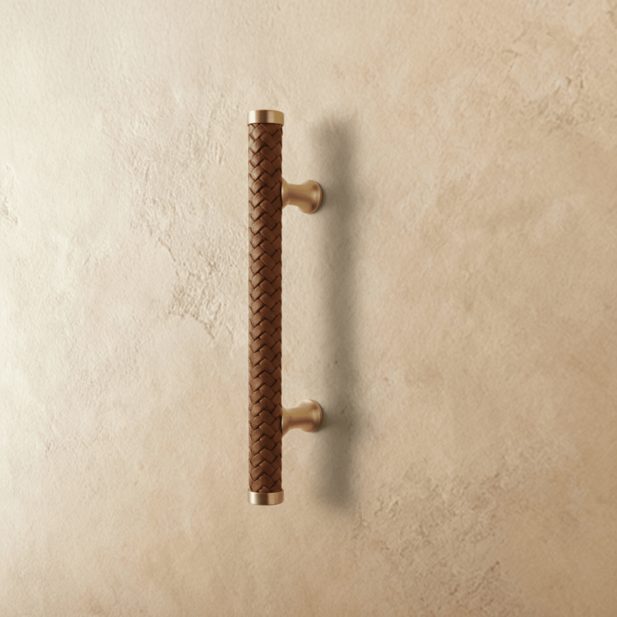 Braided Leather Cabinet Knobs & Drawer Pulls, Modern Kitchen & Wardrobe Hardware, Black Gold & Khaki Tones, Set of 2, 2.1-12.5in