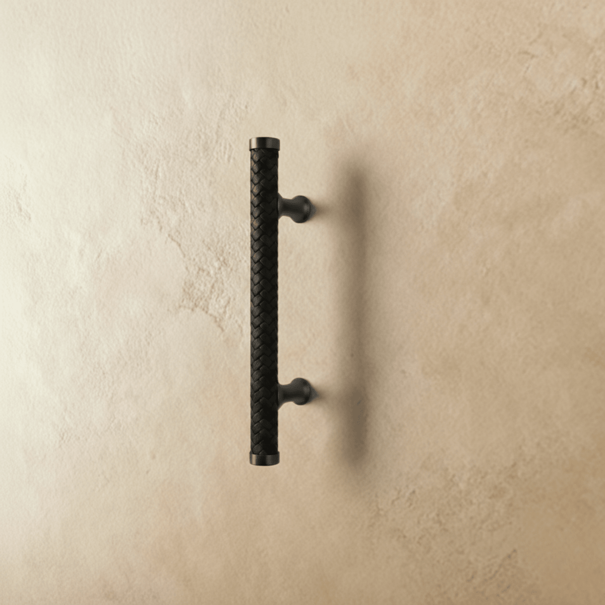 Braided Leather Cabinet Knobs & Drawer Pulls, Modern Kitchen & Wardrobe Hardware, Black Gold & Khaki Tones, Set of 2, 2.1-12.5in