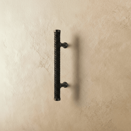 Braided Leather Cabinet Knobs & Drawer Pulls, Modern Kitchen & Wardrobe Hardware, Black Gold & Khaki Tones, Set of 2, 2.1-12.5in