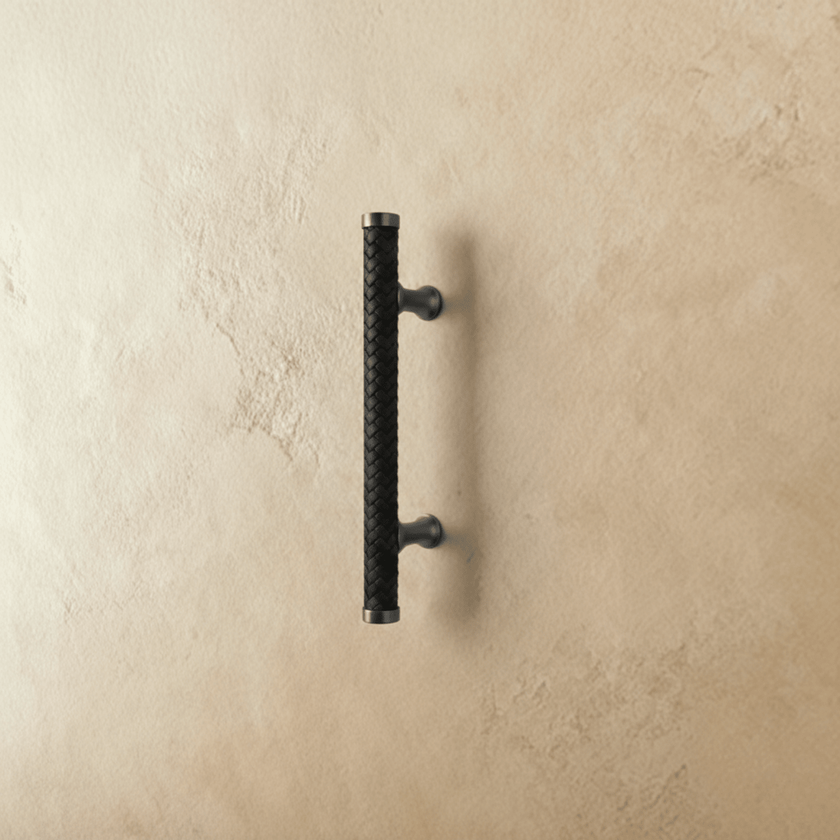 Braided Leather Cabinet Knobs & Drawer Pulls, Modern Kitchen & Wardrobe Hardware, Black Gold & Khaki Tones, Set of 2, 2.1-12.5in
