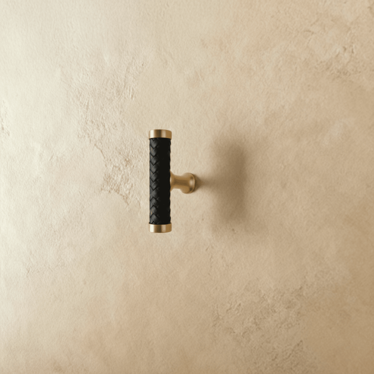 Braided Leather Cabinet Knobs & Drawer Pulls, Modern Kitchen & Wardrobe Hardware, Black Gold & Khaki Tones, Set of 2, 2.1-12.5in
