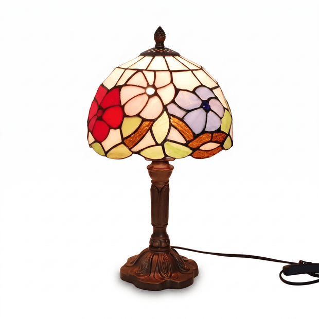 DUNA: Tiffany Tafellamp – Glas-in-lood Kap met E27 Fitting - Volsani