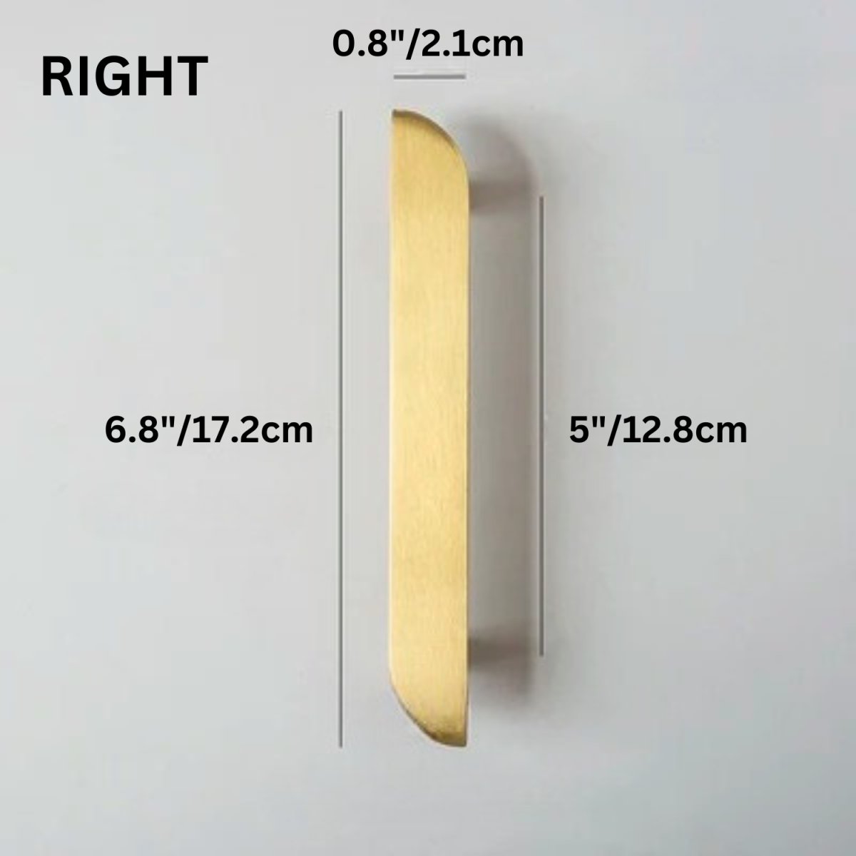 Solid Brass Cabinet Knobs & Drawer Pulls, Modern Dresser & Wardrobe Hardware, Golden Brass Tone, Set of 2 Left & Right, 0.8-8.8in