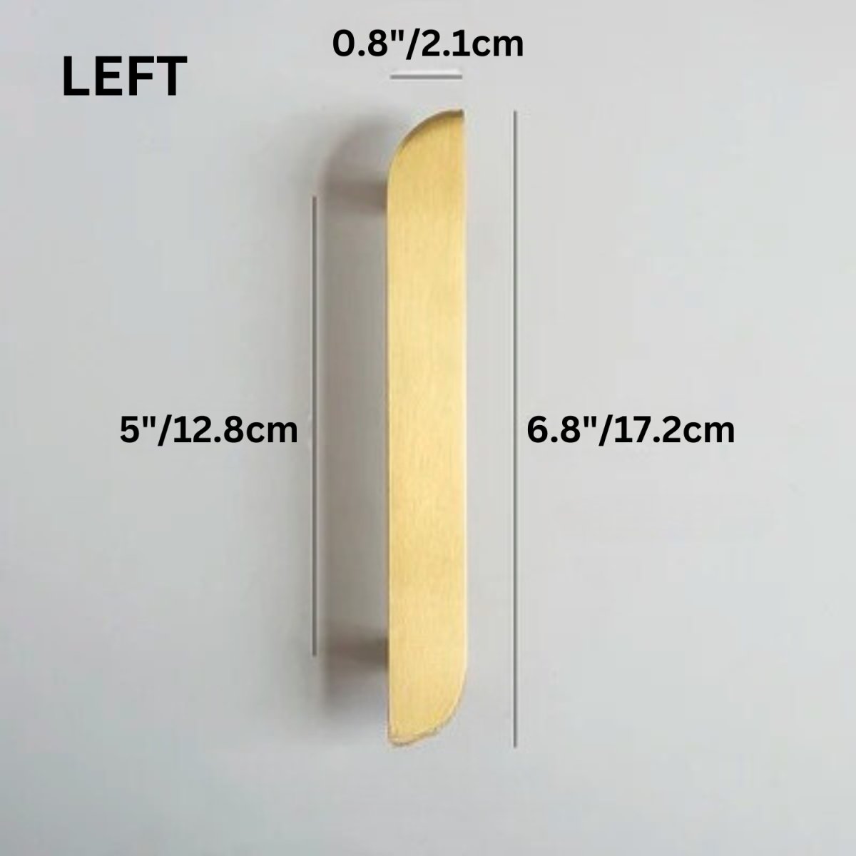 Solid Brass Cabinet Knobs & Drawer Pulls, Modern Dresser & Wardrobe Hardware, Golden Brass Tone, Set of 2 Left & Right, 0.8-8.8in