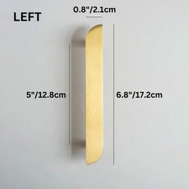 Solid Brass Cabinet Knobs & Drawer Pulls, Modern Dresser & Wardrobe Hardware, Golden Brass Tone, Set of 2 Left & Right, 0.8-8.8in